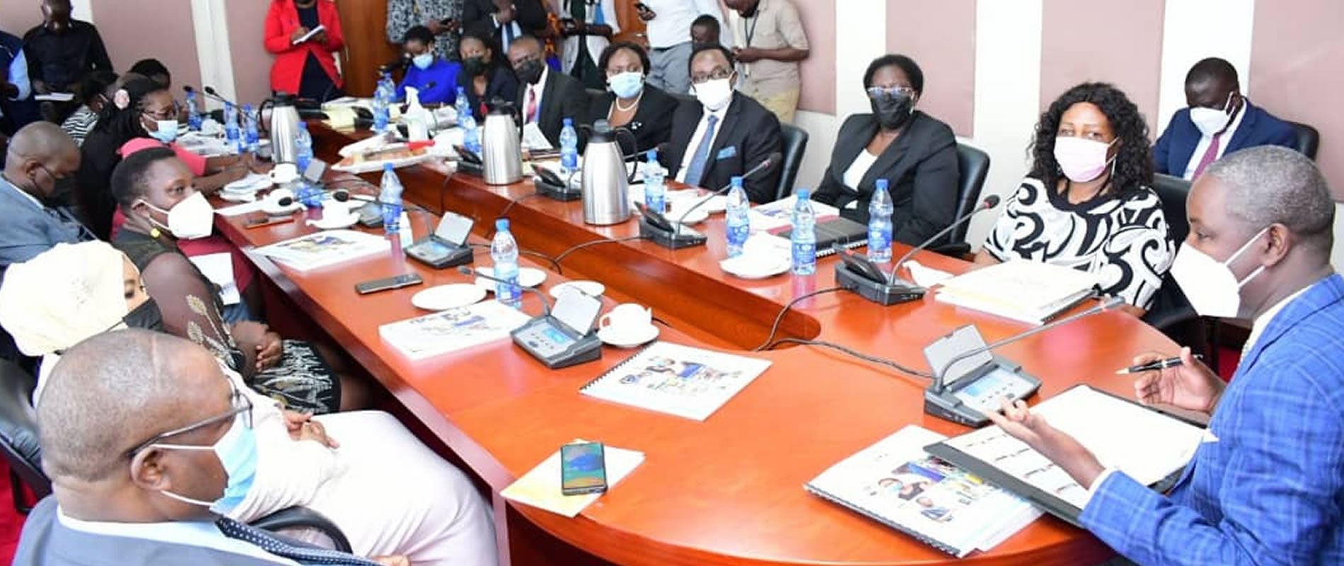 TE. The Chairperson UHRC, Members of the Commission and staff of UHRC presenting the 24th Annual Report on the state of human rights and freedoms in Uganda in 2021 to the Deputy Speaker of Parliament Rt. Hon. Thomas Tayebwa at Parliament on June 13th 2022.